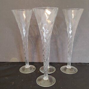 Romanian Vintage Swirl Champagne Flutes, set of 4